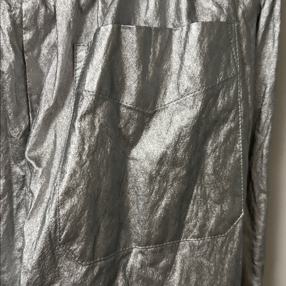 NWT [$650] Zimmermann Rhythmic Drawstring Silver Metallic Pants. size 0 - Picture 7 of 8